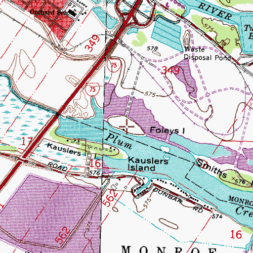 Topographic Map of Foleys Island, MI