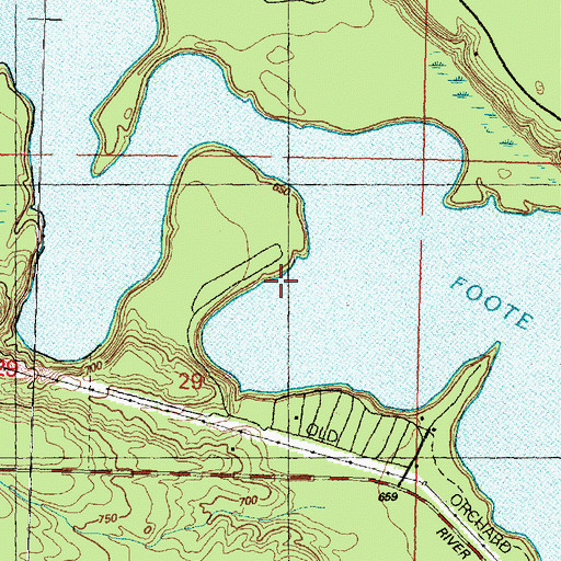 Topographic Map of Foote Dam Pond, MI