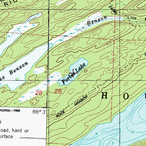 Topographic Map of Forbes Lake, MI