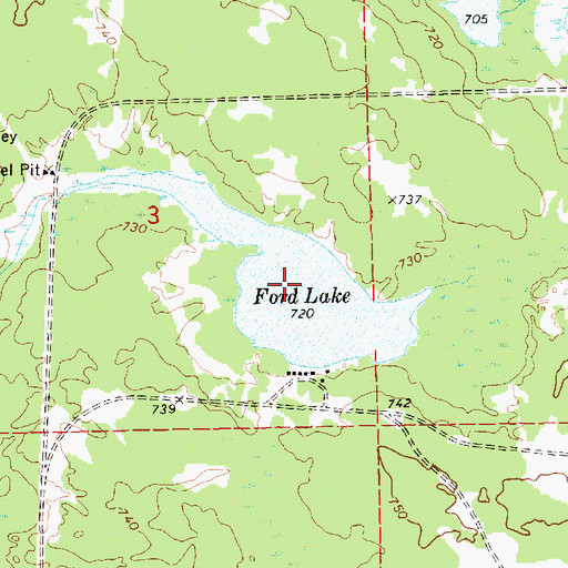 Topographic Map of Ford Lake, MI