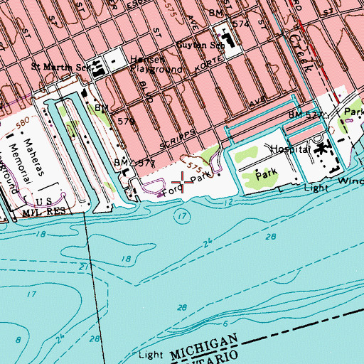 Topographic Map of Ford Park, MI