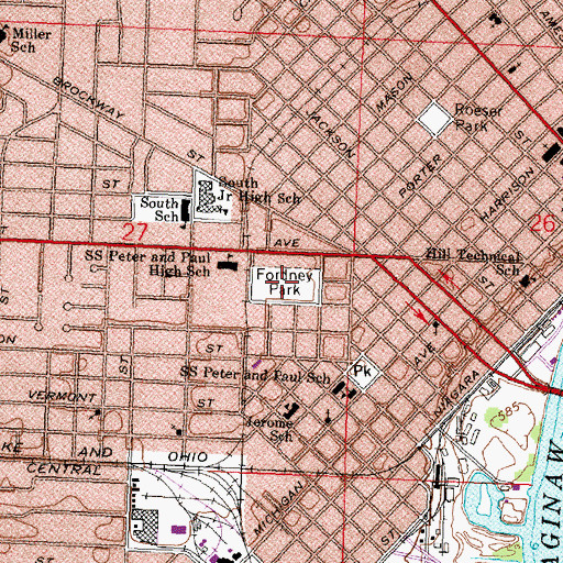 Topographic Map of Fordney Park, MI