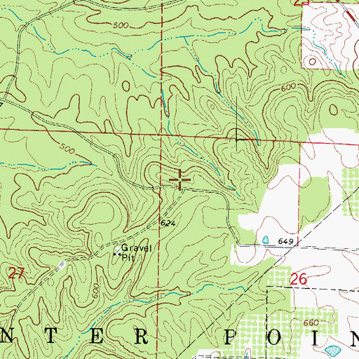 Topographic Map of Mount Olive Church (historical), AR
