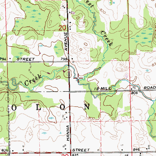 Topographic Map of Forest Creek, MI