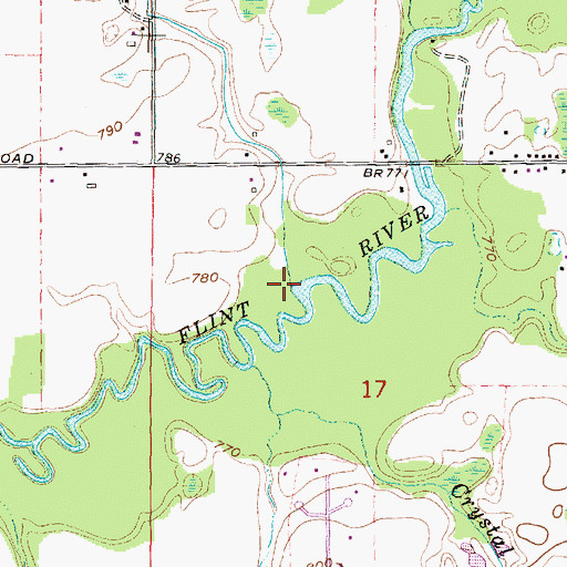 Topographic Map of Forest Drain, MI