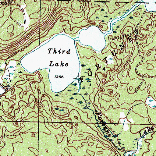 Topographic Map of Fortune Lake Creek, MI