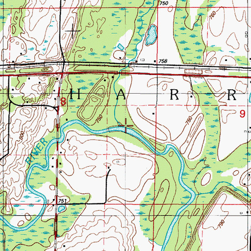 Topographic Map of Fortyseven Mile Creek, MI