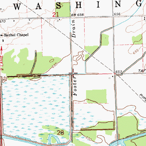 Topographic Map of Foster Drain, MI