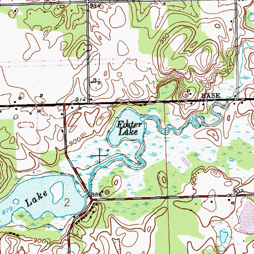 Topographic Map of Foster Lake, MI