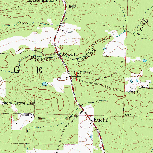 Topographic Map of New Liberty School (historical), AR