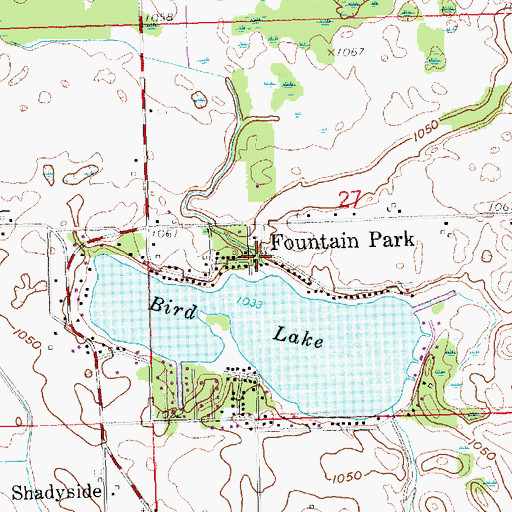 Topographic Map of Fountain Park, MI