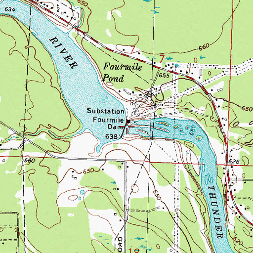 Topographic Map of Fourmile Pond, MI