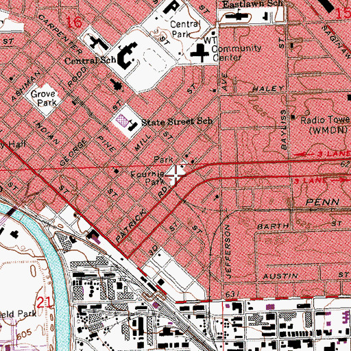Topographic Map of Fournie Park, MI