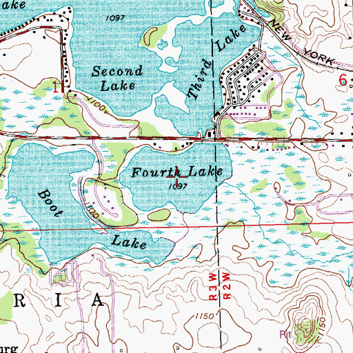 Topographic Map of Fourth Lake, MI
