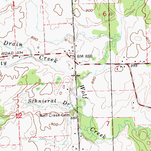Topographic Map of Fouty Creek, MI