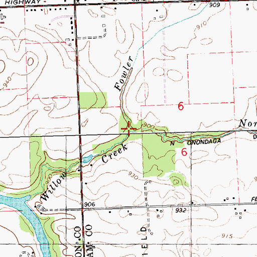 Topographic Map of Fowler Drain, MI