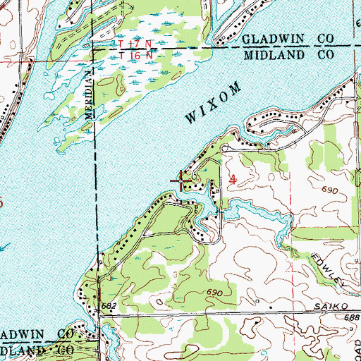 Topographic Map of Fowley Drain, MI
