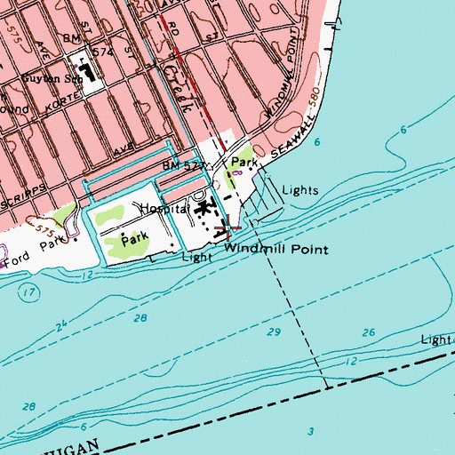 Topographic Map of Fox Creek, MI