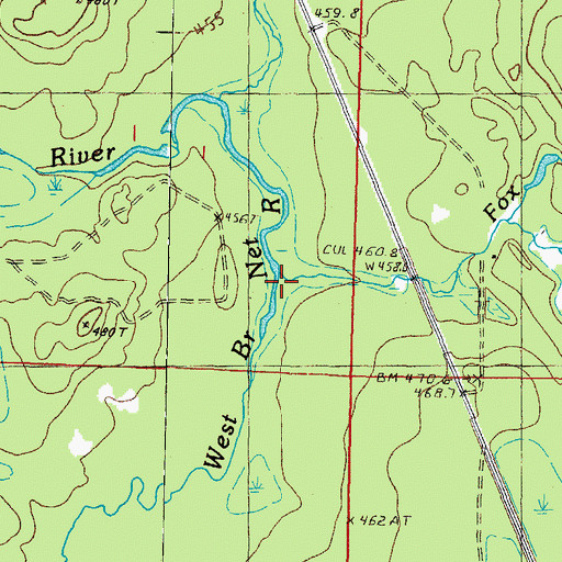 Topographic Map of Fox Farm Creek, MI