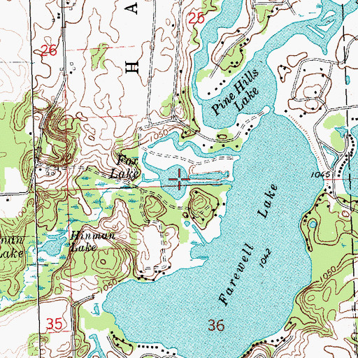 Topographic Map of Fox Lake, MI