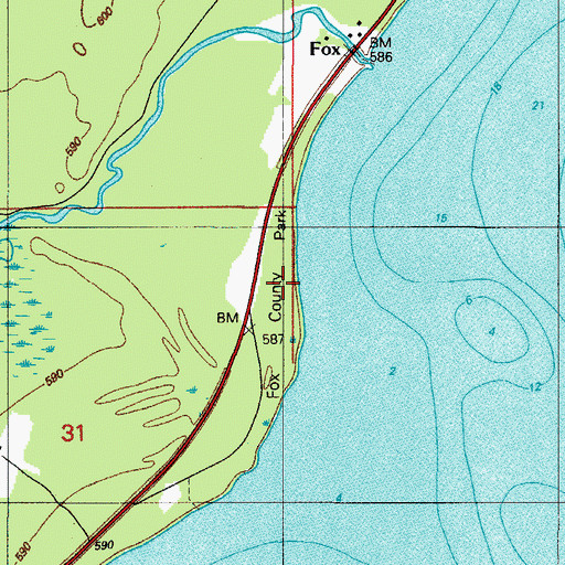 Topographic Map of Fox Park, MI