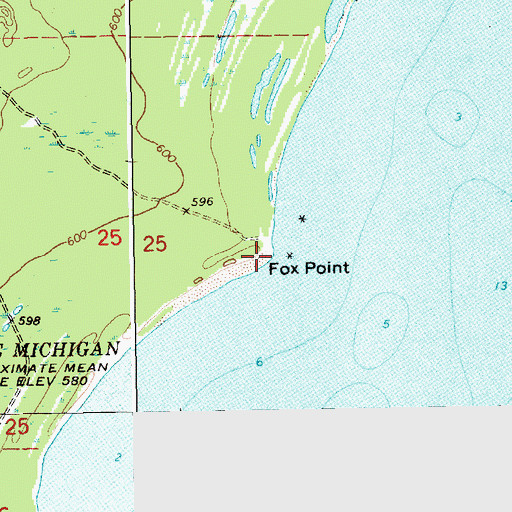 Topographic Map of Fox Point, MI