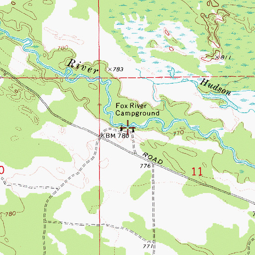 Topographic Map of Fox River Campground, MI