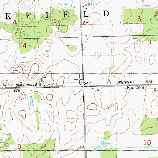 Topographic Map of Fox School, MI