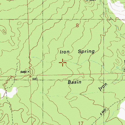 Topographic Map of Iron Spring Basin, AZ