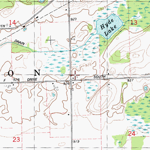 Topographic Map of Francisco School, MI