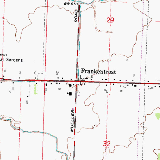 Topographic Map of Frankentrost, MI