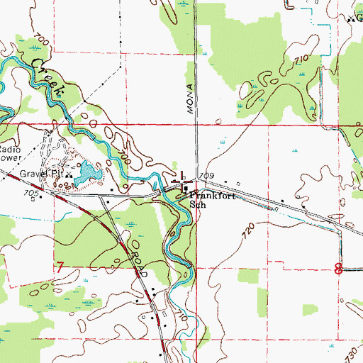 Topographic Map of Frankfort School, MI