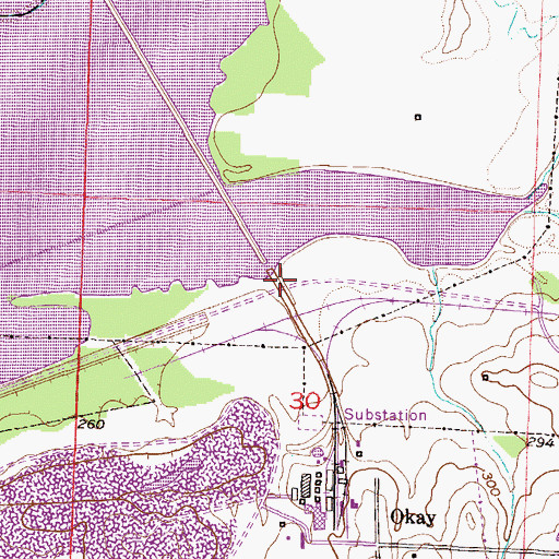 Topographic Map of Okay Dike Use Area, AR