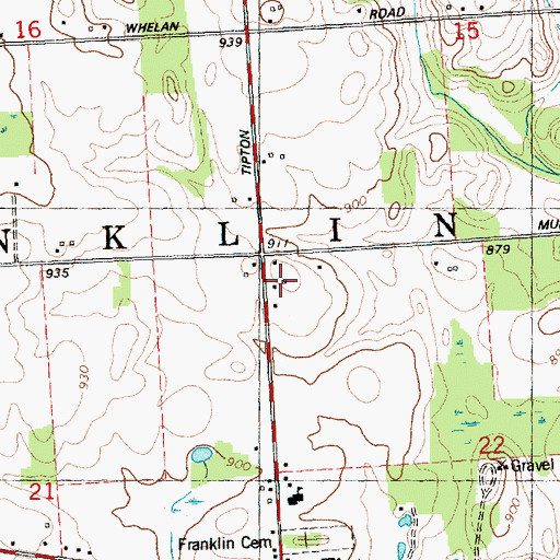 Topographic Map of Franklin Center School, MI