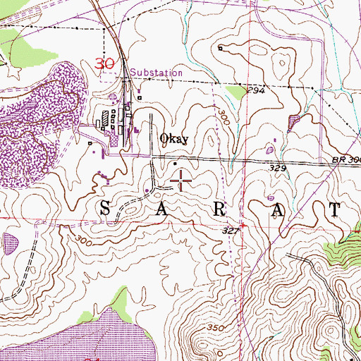 Topographic Map of Okay School (historical), AR