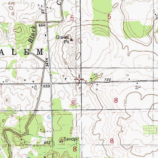 Topographic Map of Franklin School, MI
