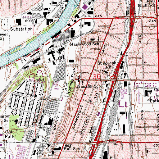 Topographic Map of Southwest Community Campus, MI