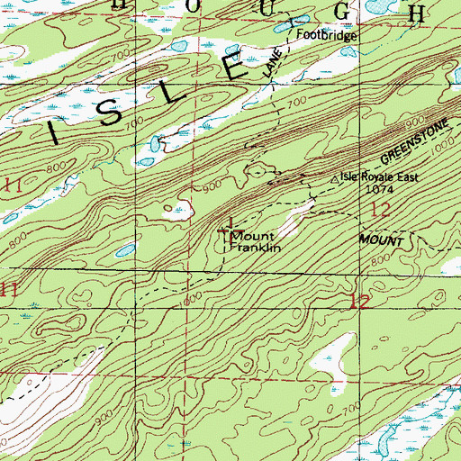 Topographic Map of Mount Franklin, MI