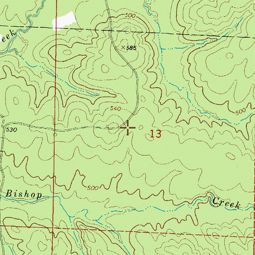 Topographic Map of Old Salem Cemetery, AR