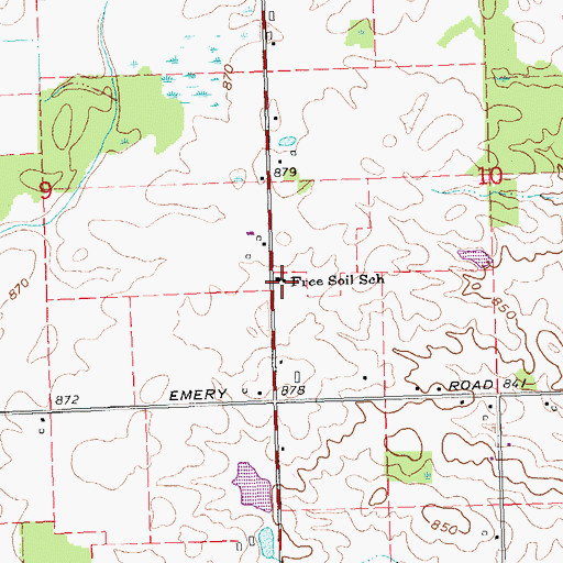Topographic Map of Free Soil School, MI