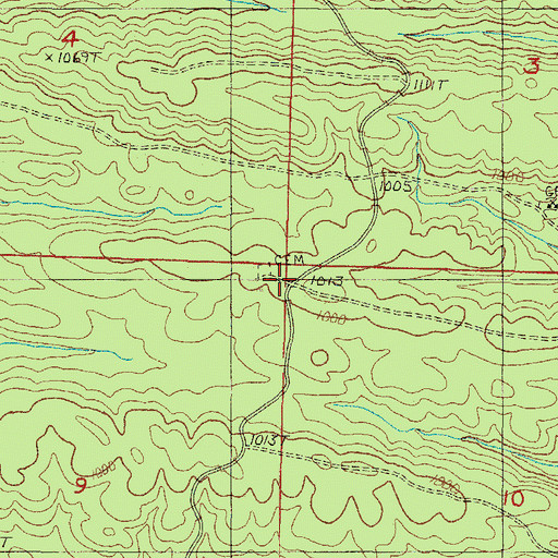 Topographic Map of Old Union (historical), AR