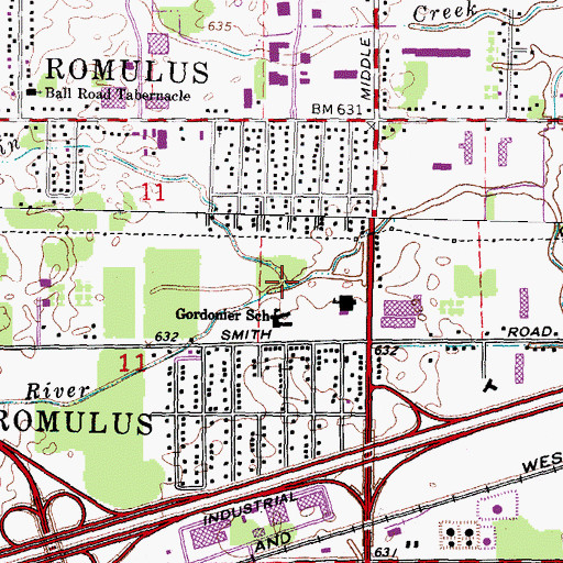 Topographic Map of Freeman Drain, MI