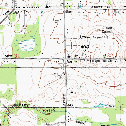 Topographic Map of Freeman School, MI
