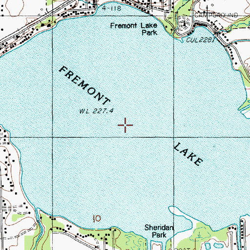 Topographic Map of Fremont Lake, MI