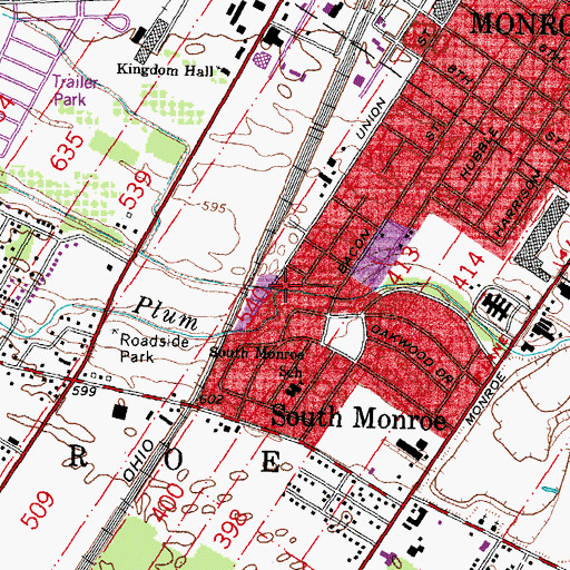 Topographic Map of French Creek, MI