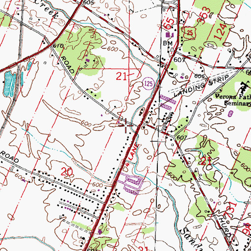 Topographic Map of Frenchtown Church, MI