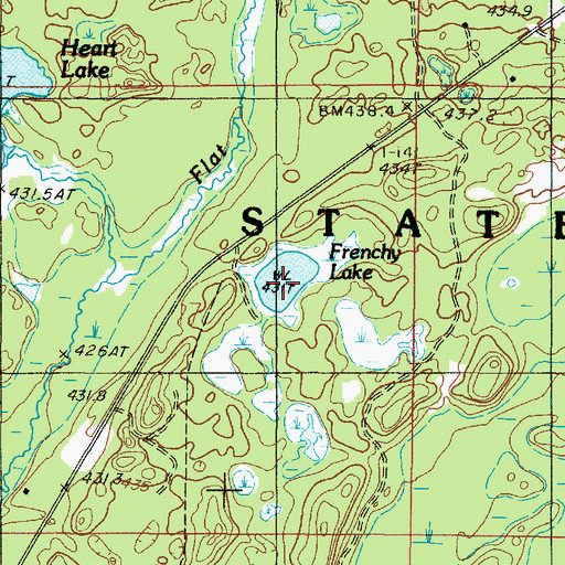 Topographic Map of Frenchy Lake, MI