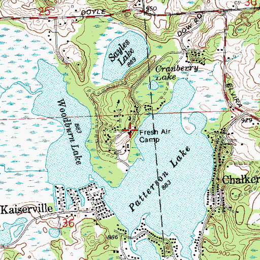 Topographic Map of Fresh Air Camp, MI