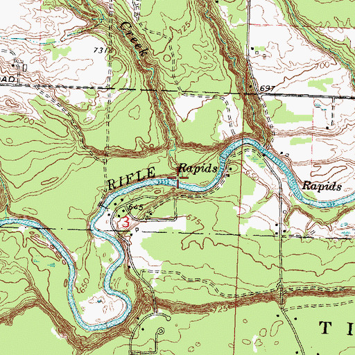 Topographic Map of Fritz Creek, MI