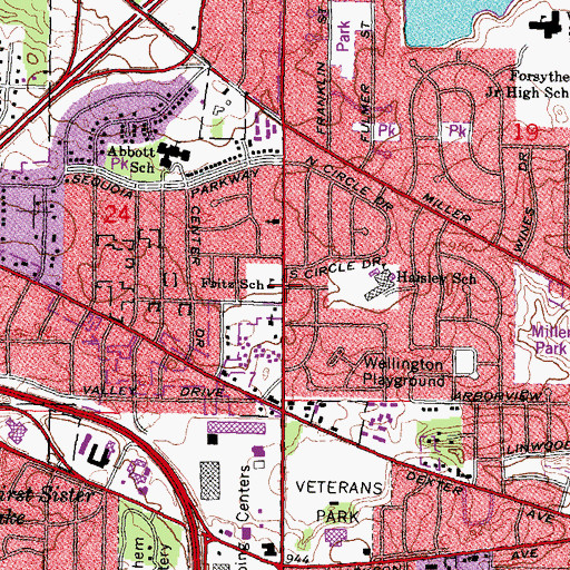 Topographic Map of Fritz School, MI